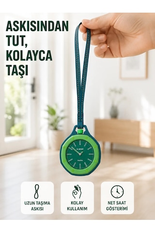 Veraura Lifestyle Anahtarlık Ve Sırt Çantası İçin Askılı Charm Og Saat Yeşil