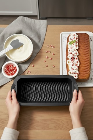 Silikon Fırın - Airfryer Baton Kek Kalıbı - Ekmek Kalıbı - Çok Amaçlı Pişirme Matı Karışık