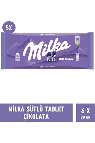 Milka Sütlü Tablet Çikolata 6 x 80 G