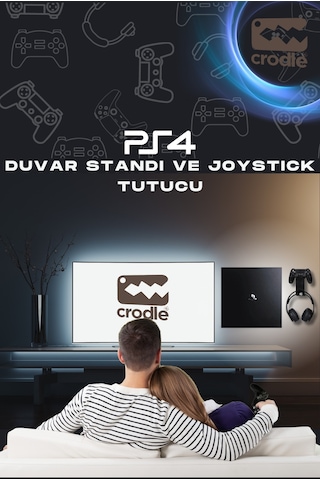 2'li Ps4 Slim Ve Ps4 Pro Için Duvar Standı Ve Joystick Konsol Tutacağı Kırılmaz Stand Yerden Tasarruf Gaming Aksesuar