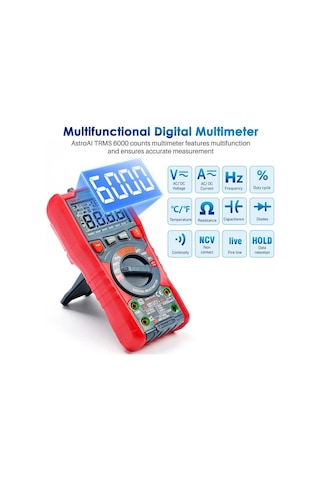 Astroai Dijital Multimetre Trms 6000 Counts Test Cihazi M6kor