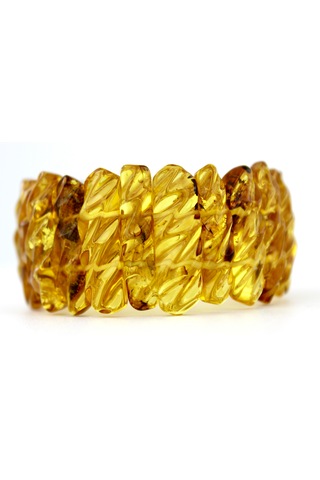 Kehribar Bileklik Fosilli Roleks Tasarım Ambergold Blk23-145 Çok Renkli
