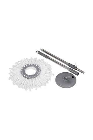 Elmop Döner Başlıklı Yedek Mop Seti - Mikrofiber Mop + Teleskobik Sap