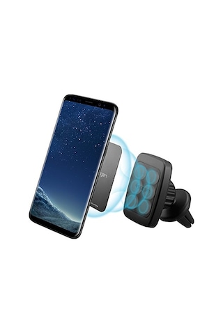 Spigen H12 Manyetik Araç İçi Havalandırma Telefon Tutucu + 2 Adet Plaka Tüm Telefonlara Uyumlu Siyah - 000cd20115 S Diğer