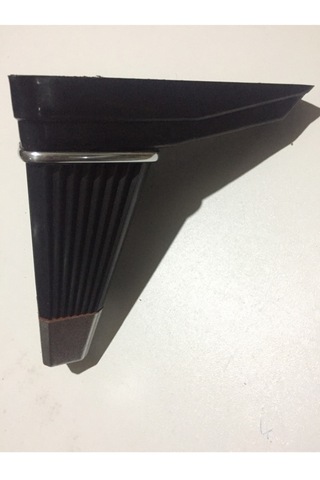 20cm Yıldız Ayak Plastik Siyah Gümüş Desenli 4 Adet Siyah