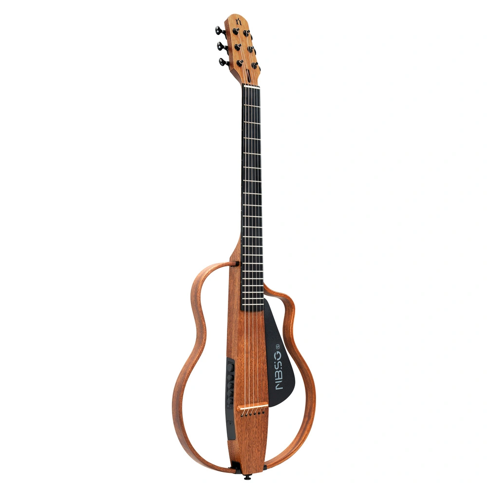 Natasha Nbsg-s Silent Smart Maun Elektro Akustik Gitar Kahverengi