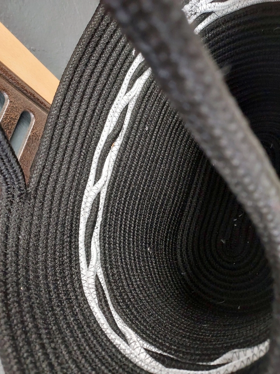 Doğal Hasır Jüt El Örmesi Bayan Çanta-siyah Ortası Beyaz Çizgili Siyah