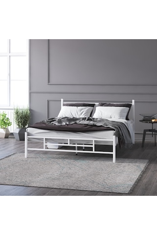 Defne Metal Karyola 150x200 Cm Beyaz Renk