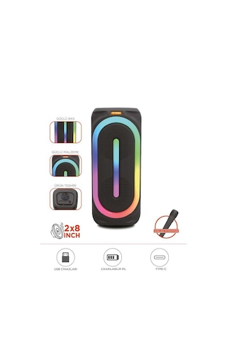 Torima D63 2x8 50 W Güçlü Bass Rgb Işıklı Bluetooth Hoparlör (İthalatçı Garantili)