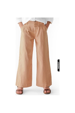 Nk Kids Xo Kids Fermuarlı Geniiş Paçalı Katlanmış Kıız Çocuk Pantolon 8-14 Yaş 56703 Camel
