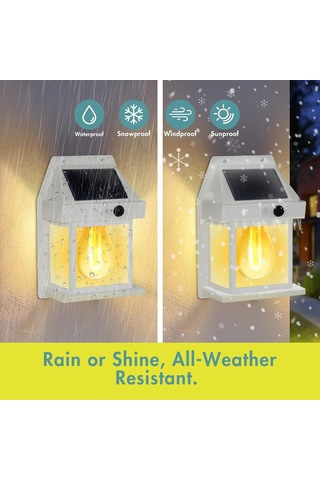 2 Paket Güneş Powered Motionsensor Duvar Lambası Dualbrightness, İç/dış Mekan, Beyaz Beyaz