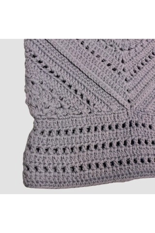 Uretti - Yıldız 7202 - El Örgüsü Crop Büstiyer Bikini Üstü Motif - Mavi