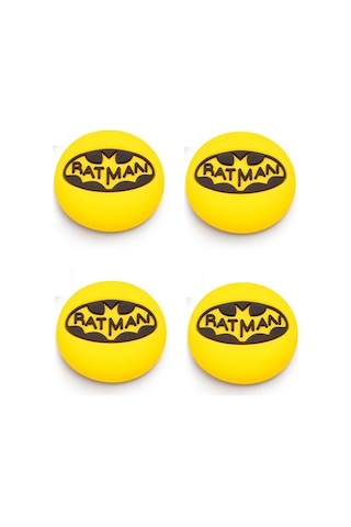 Cafele Ps4 - Ps5 - Xbox One X/s - Series X - Series S Analog Koruyucu Silikon Pad Batman Logo Sarı