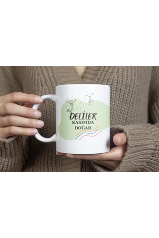 Deliler Kasımda Doğar Yazılı Doğum Günü Kupa Bardak Neşeli Ve Eğlenceli Ruhlara Özel Hediye Beyaz