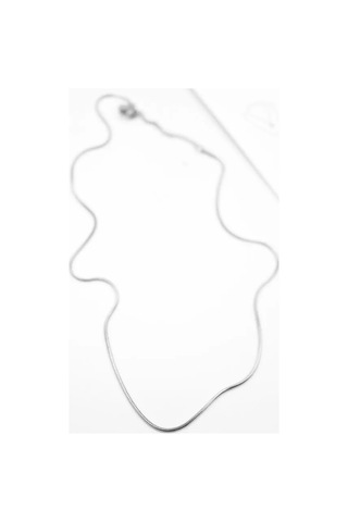 Jenerik Yılan Zincir Kolye - 46cm - Gümüş