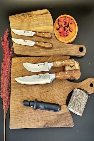 Sürmene Sürlaz Keskin Bıçak Seti Ahşap