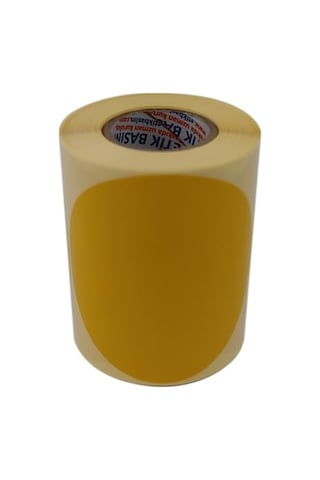 Kuşe Daire Renk Baskılı Çap Etiketi 100mm Daire Ölçülerinde Yuvarlak Çıkartma Sticker Ruloda 250 Adet Kendinden 1