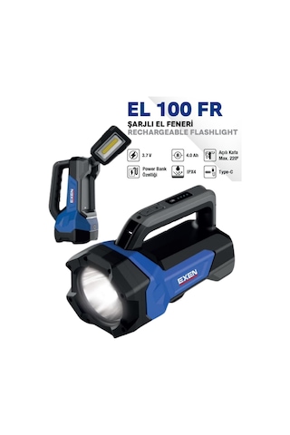 Exen El 100 Fr - 3.7v 4ah 600 Lümen Şarjlı El Feneri