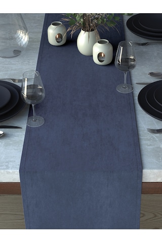 Kadife Dokulu Güvercin Mavisi Runner Güvercin Mavisi