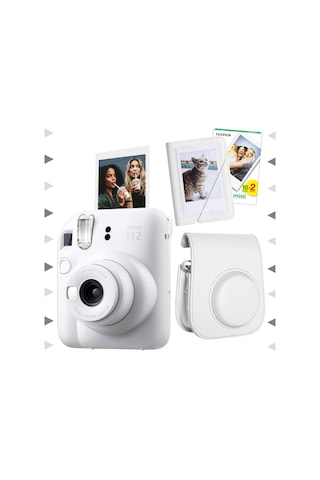 Fujifilm Instax Mini 12 Fotoğraf Makinesi + 20'Lu Film+ Mini Albüm + Deri Kılıf Seti