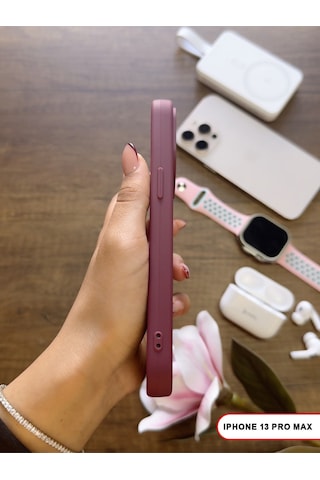 Apple iPhone 13 Pro Max Uyumlu Kamera Korumalı Darbeye Dayanıklı Renk Atmayan Keep Silikon Kılıf Eflatun