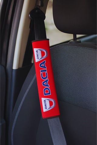 Dacia Logolu Dijital Baskılı Emniyet Kemer Pedi / 2 Li Set Konforlu Ve Şık Araç Seyahat Aksesuarı