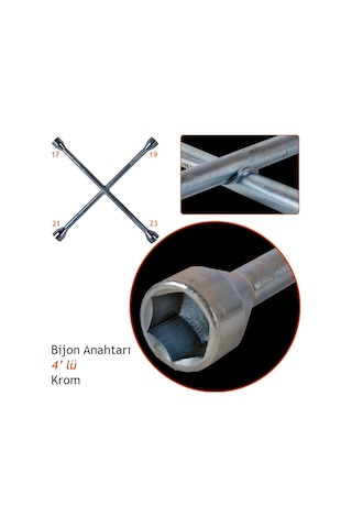 Carub Bijon Anahtarı 4 Lü Krom Kalın 16Mm Br4620102