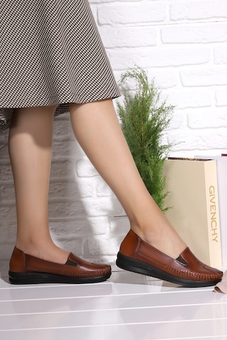 Ayakkabımood P 100 Özel Topuk Jeli Taba Günlük Bayan Ayakkabı 001