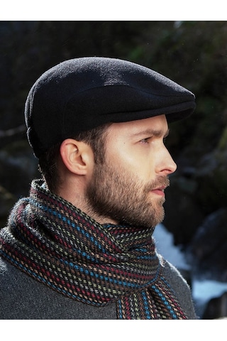 Külah Erkek Şapka Kışlık Trend Flat Cap Yün Kasket