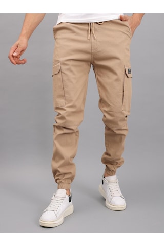 Yxc Trend Maker Erkek Kargo Pantolon Paça Lastikli Erkek Pantolon Vizon
