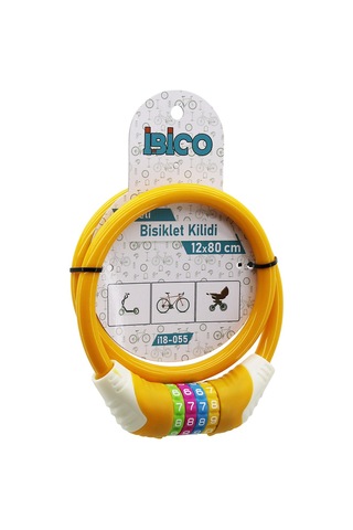 12mm X 80cm Şifreli Çelik Tel Bisiklet Kilidi - Turuncu Kılıflı
