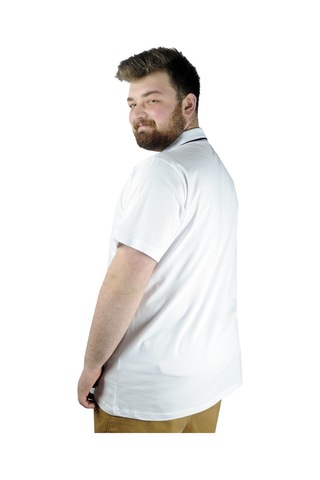 Mode Xl Büyük Beden T Shirt Polo Likralı Süprem Nakış 21554 Beyaz 001