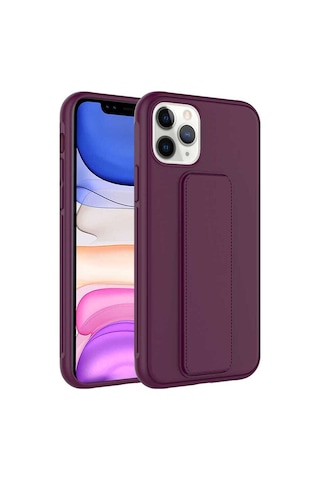 Apple Uyumlu iPhone 11 Pro Kılıf Zore Qstand Kapak Mürdüm