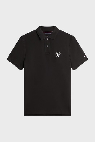Tommy Hilfiger Logolu % 100 Pamuk Düğmeli Polo Yaka T Shirt Erkek Polo Yaka T Shirt Mw0mw43046 Bds Siyah