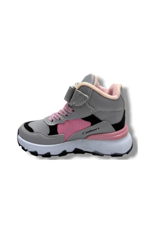 Callion 053-26 Deri Kürklü Patik Çocuk Spor Ayakkabı Buz Pembe Siyah 31-35 Füme