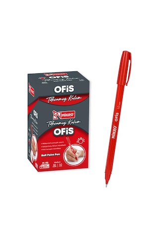 Mikro M-40 Tükenmez Kalem 1.0 mm Kırmızı 50 Adet