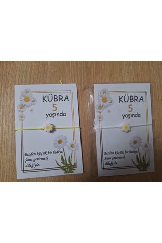 Papatyalı Kişiye Özel Şans Bilekliği, Mevlid, Doğum Günü Hediyeli