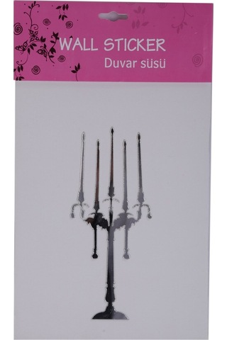 Sıa Aynalı Duvar Süsü (Sticker) Şamdan Şekilli