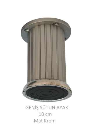 Plastik 10 Cm Geniş Sütun Ayak, Mat Krom, Vidalarıyla Mat Krom
