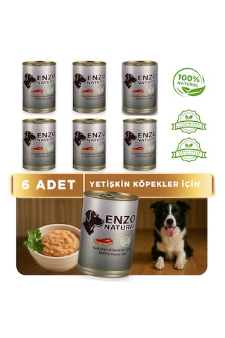Enzo Natural Kuzu Etli Yaş Köpek Maması 410 Gr X 6
