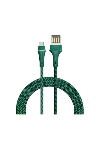 Recci RTC-N19C Genbu Serisi USB-A to Type-C 3A Hızlı Şarj Özellikli Şarj ve Data Kablosu 1M Yeşil