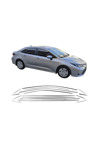 Toyota Corolla 2019 Sonrası Cam Çerçevesi Krom 12 Prç. P.çelik
