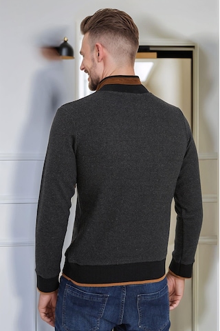 9039 Dewberry Erkek Sweatshırt-siyah-gri Siyah-gri