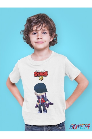Bumeta Brawl Stars Edgar Karakter Characters Çocuk Tişört T-shirt Beyaz