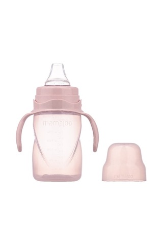 Mamajoo Eğitici Bardak 270 Ml & İkili Beslenme Kaşığı/powder Pink Açık Pembe