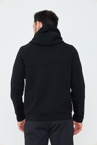 White Stone Siyah Cepli Kapüşonlu Fermuarlı Erkek Sweatshirt