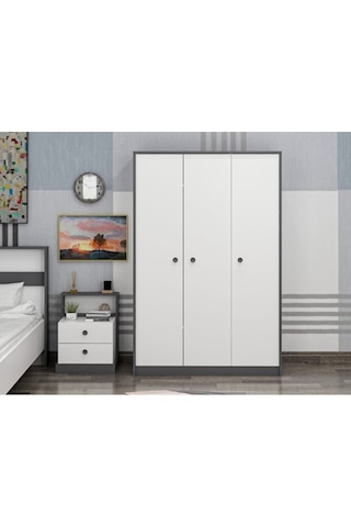 Life Gardırop Beyaz - Antrasit