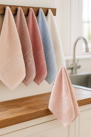 6'lı Mutfak Havlusu Seti 30x50 Cm %100 Pamuklu Deniz Çok Renkli