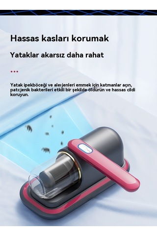 Jian Fan Evşarj Edilebildir Akar Temizleme Aleti Büyük Emişçiftçi Vuruşlu Ultraviyole Sterilizasyon Akar Temizleme Elektrikli Pürge Yatağ Kırmızı
