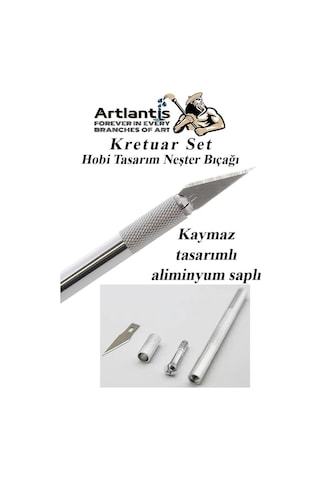 Kretuar Bıçağı 5 Yedek Bıçaklı 1 Paket Hobi Maket Tasarım Neşteri Çelik Alaşımlı Paslanmaz Hassas Kesim Bı